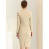 imageAllegra K Womens 2 Piece Skirt Suit Set Business Long Sleeve Blazer and Pencil Skirt OutfitsKhaki