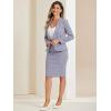 imageAllegra K Womens 2 Piece Skirt Suit Set Business Long Sleeve Blazer and Pencil Skirt OutfitsLight Purple