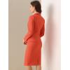 imageAllegra K Womens 2 Piece Skirt Suit Set Business Long Sleeve Blazer and Pencil Skirt OutfitsOrange