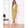 imageAllegra K Womens 2 Piece Skirt Suit Set Business Long Sleeve Blazer and Pencil Skirt OutfitsPale Yellow