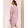 imageAllegra K Womens 2 Piece Skirt Suit Set Business Long Sleeve Blazer and Pencil Skirt OutfitsPink