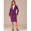 imageAllegra K Womens 2 Piece Skirt Suit Set Business Long Sleeve Blazer and Pencil Skirt OutfitsPurple