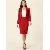 imageAllegra K Womens 2 Piece Skirt Suit Set Business Long Sleeve Blazer and Pencil Skirt OutfitsRed