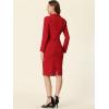 imageAllegra K Womens 2 Piece Skirt Suit Set Business Long Sleeve Blazer and Pencil Skirt OutfitsRed