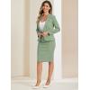 imageAllegra K Womens 2 Piece Skirt Suit Set Business Long Sleeve Blazer and Pencil Skirt OutfitsSea Green