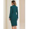 imageAllegra K Womens 2 Piece Skirt Suit Set Business Long Sleeve Blazer and Pencil Skirt OutfitsTeal Green