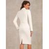 imageAllegra K Womens 2 Piece Skirt Suit Set Business Long Sleeve Blazer and Pencil Skirt OutfitsWhite
