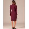 imageAllegra K Womens 2 Piece Skirt Suit Set Business Long Sleeve Blazer and Pencil Skirt OutfitsWine Red