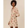 imageAllegra K Womens Button Down Vintage Polka Dots Dresses Collar Tie Belted Floral Shirt DressApricot