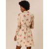 imageAllegra K Womens Button Down Vintage Polka Dots Dresses Collar Tie Belted Floral Shirt DressApricot