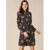 imageAllegra K Womens Button Down Vintage Polka Dots Dresses Collar Tie Belted Floral Shirt DressBlack Red