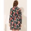 imageAllegra K Womens Button Down Vintage Polka Dots Dresses Collar Tie Belted Floral Shirt DressBlack Redflower