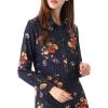 imageAllegra K Womens Button Down Vintage Polka Dots Dresses Collar Tie Belted Floral Shirt DressDark Blue
