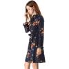 imageAllegra K Womens Button Down Vintage Polka Dots Dresses Collar Tie Belted Floral Shirt DressDark Blue