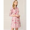 imageAllegra K Womens Button Down Vintage Polka Dots Dresses Collar Tie Belted Floral Shirt DressPink