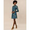 imageAllegra K Womens Button Down Vintage Polka Dots Dresses Collar Tie Belted Floral Shirt DressTeal Blue