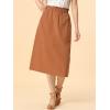 imageAllegra K Womens Cotton ALine Skirt Elastic Waist Casual Peasant Midi Skirts with PocketsBrown