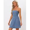 imageAllegra K Womens Cowgirl Dress Strapless Jean Concert Outfits Western Sleeveless Denim DressesLight Blue