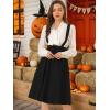 imageAllegra K Womens Cute Suspender Skirt High Waist Overall Corset Skater Skirt Short Mini DressBlack