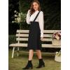 imageAllegra K Womens Cute Suspender Skirt High Waist Overall Corset Skater Skirt Short Mini DressBlack