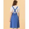 imageAllegra K Womens Cute Suspender Skirt High Waist Overall Corset Skater Skirt Short Mini DressBlue