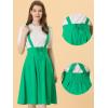 imageAllegra K Womens Cute Suspender Skirt High Waist Overall Corset Skater Skirt Short Mini DressGreen