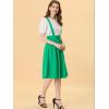 imageAllegra K Womens Cute Suspender Skirt High Waist Overall Corset Skater Skirt Short Mini DressGreen