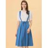 imageAllegra K Womens Cute Suspender Skirt High Waist Overall Corset Skater Skirt Short Mini DressLake Blue