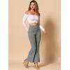 imageAllegra K Womens Faux Suede Pants Business Casual Wide Legs Bell Bottom Flared TrousersGrey