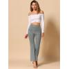 imageAllegra K Womens Faux Suede Pants Business Casual Wide Legs Bell Bottom Flared TrousersGrey