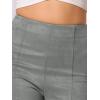 imageAllegra K Womens Faux Suede Pants Business Casual Wide Legs Bell Bottom Flared TrousersGrey