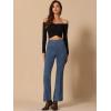 imageAllegra K Womens Faux Suede Pants Business Casual Wide Legs Bell Bottom Flared TrousersNavy Blue