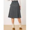 imageAllegra K Womens High Waist Button Front ALine Belted Corduroy Midi SkirtGrey