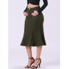 imageAllegra K Womens Ruffle Denim Skirt Midi Bodycon High Waist Fishtail Jean SkirtsArmy Green