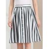 imageAllegra K Womens Striped Button Front Elastic Back Waist ALine Midi SkirtGray