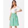 imageAllegra K Womens Striped Button Front Elastic Back Waist ALine Midi SkirtGreen