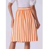 imageAllegra K Womens Striped Button Front Elastic Back Waist ALine Midi SkirtOrange