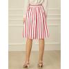 imageAllegra K Womens Striped Button Front Elastic Back Waist ALine Midi SkirtRed