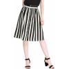 imageAllegra K Womens Striped Button Front Elastic Back Waist ALine Midi SkirtWhite Black