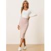 imageAllegra K Womens Sweater Skirts Ribbed Knit Elastic High Waist Stretchy Slit Casual Office Pencil Midi SkirtApricot