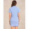 imageAllegra K Work Suit for Womens Office Blazer Skirt Suit 2 Piece SetBlue