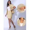 imageAllegra K Work Suit for Womens Office Blazer Skirt Suit 2 Piece SetLight Khaki