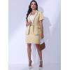 imageAllegra K Work Suit for Womens Office Blazer Skirt Suit 2 Piece SetLight Khaki