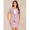 imageAllegra K Work Suit for Womens Office Blazer Skirt Suit 2 Piece SetPink