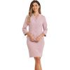 imageAllegra K 2 Piece Suit Skirt Set for Womens Notched Collar Casual Business Skirt Suit Set and Blazer Pencil SkirtsGrey Pink