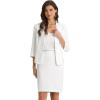 imageAllegra K 2 Piece Suit Skirt Set for Womens Notched Collar Casual Business Skirt Suit Set and Blazer Pencil SkirtsWhite