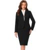 imageAllegra K 2 Piece Suit Skirt Sets for Women Blazer and Pencil Skirts Formal Office Business Casual OutfitsBlack