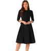imageAllegra K Business Skirt Suit Sets for Womens 2 Piece Outfits Office 34 Sleeve Blazer Jacket Pleated SkirtsBlack
