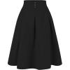 imageAllegra K Casual Office ALine Skirt for Womens Knee Length Button Decor Midi Pleated SkirtsBlack