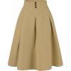 imageAllegra K Casual Office ALine Skirt for Womens Knee Length Button Decor Midi Pleated SkirtsKhaki